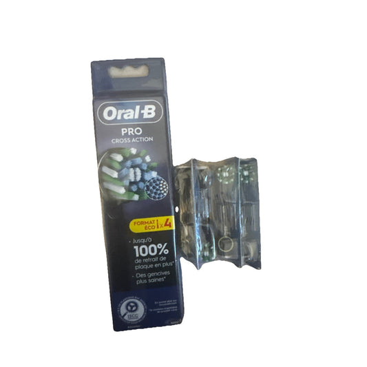 Oral-B Pro Cross Action toothbrush replacement heads pack of 8 black with angled bristles in sealed packaging