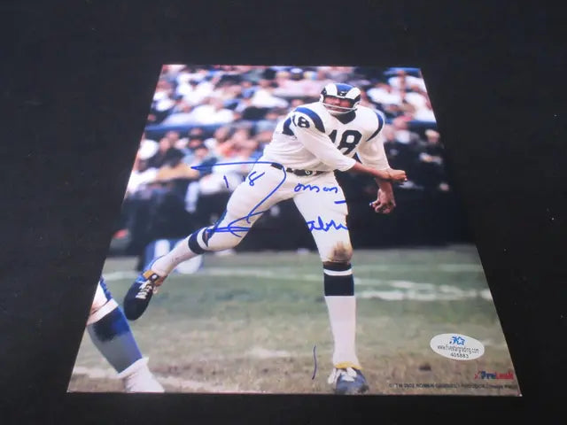 ROMAN GABRIEL LOS ANGELES RAMS SIGNED 8X10 PHOTO RAMS COA