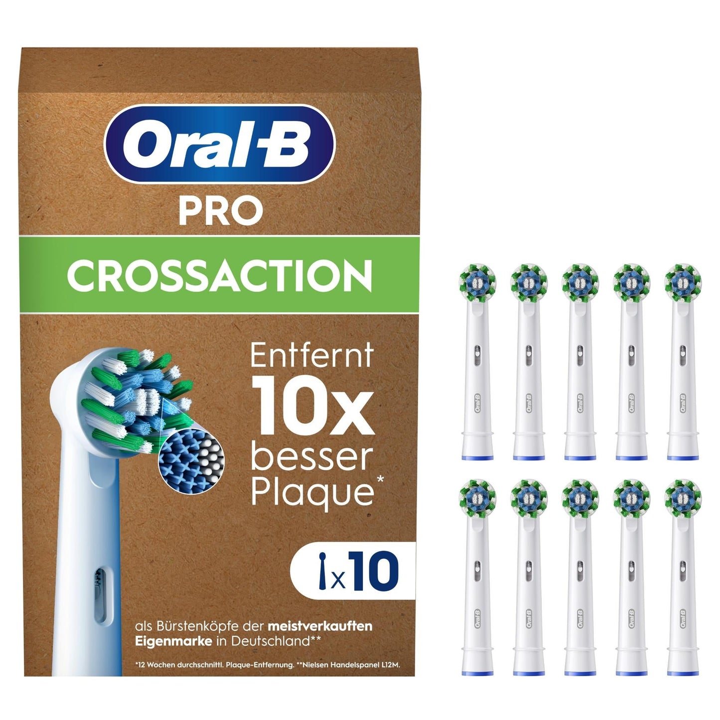 Oral-B Pro CrossAction Replacement Brush Heads, 10 Count — official product image