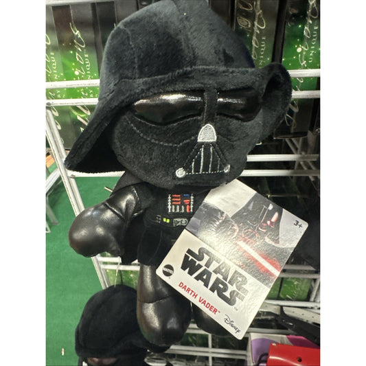 Disney Star Wars 8-inch Darth Vader plush toy by Mattel with embroidered details and attached Star Wars tag