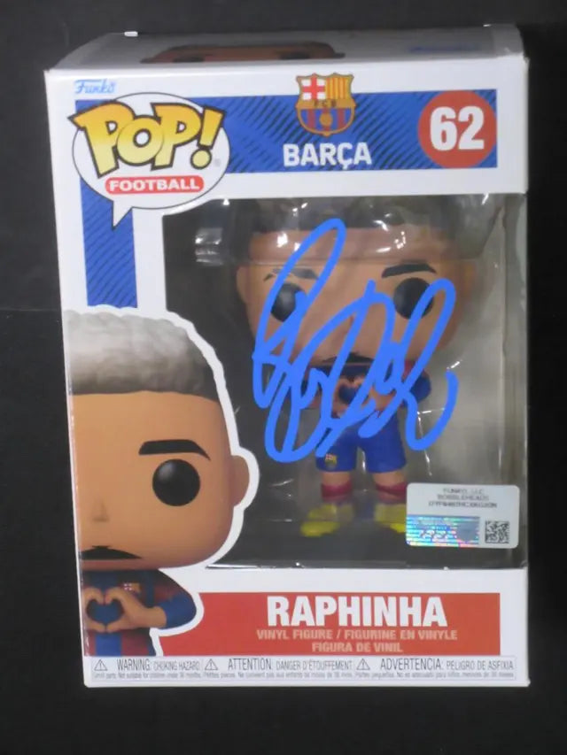 Raphinha Signed Barcelona Funko #62 Pop Direct COA