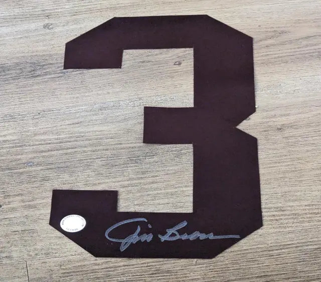 Jim Brown Autographed number decal with coa