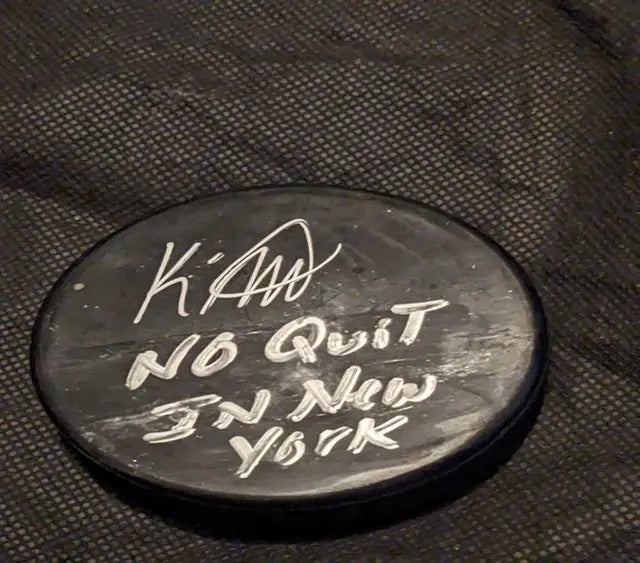 K'Andre Miller Auto Signed Hockey Puck with coa 114879