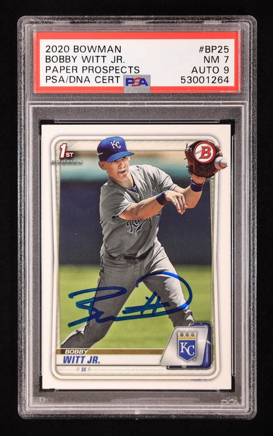 Bobby Witt Jr. Signed 2020 Bowman Prospects Paper #BP25 RC (PSA 7 | Autograph Graded 9) Rookie Card - Price Is Right Miami