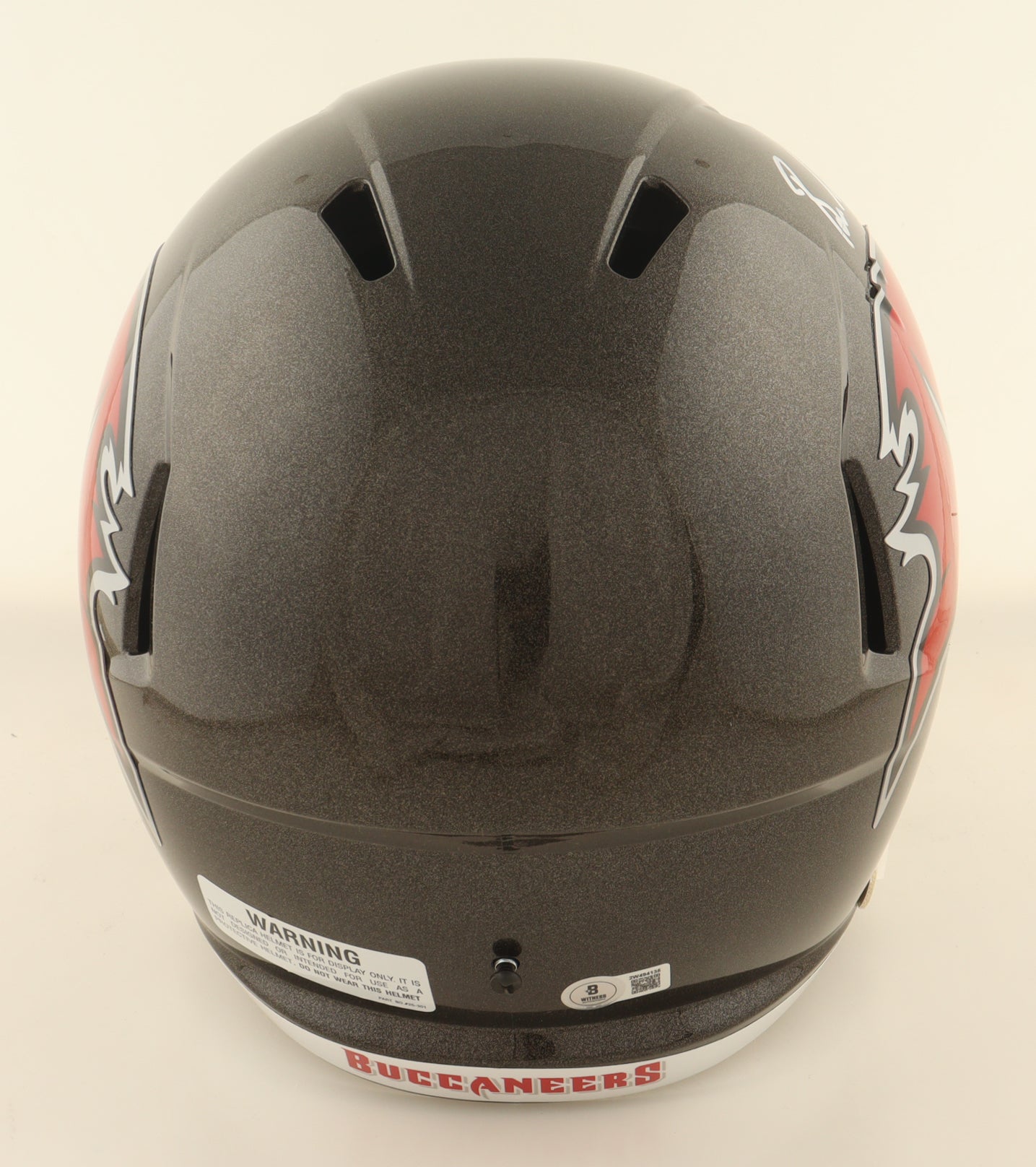 Tampa Bay Buccaneers full-size speed helmet signed by Baker Mayfield with Beckett Authentication hologram visible