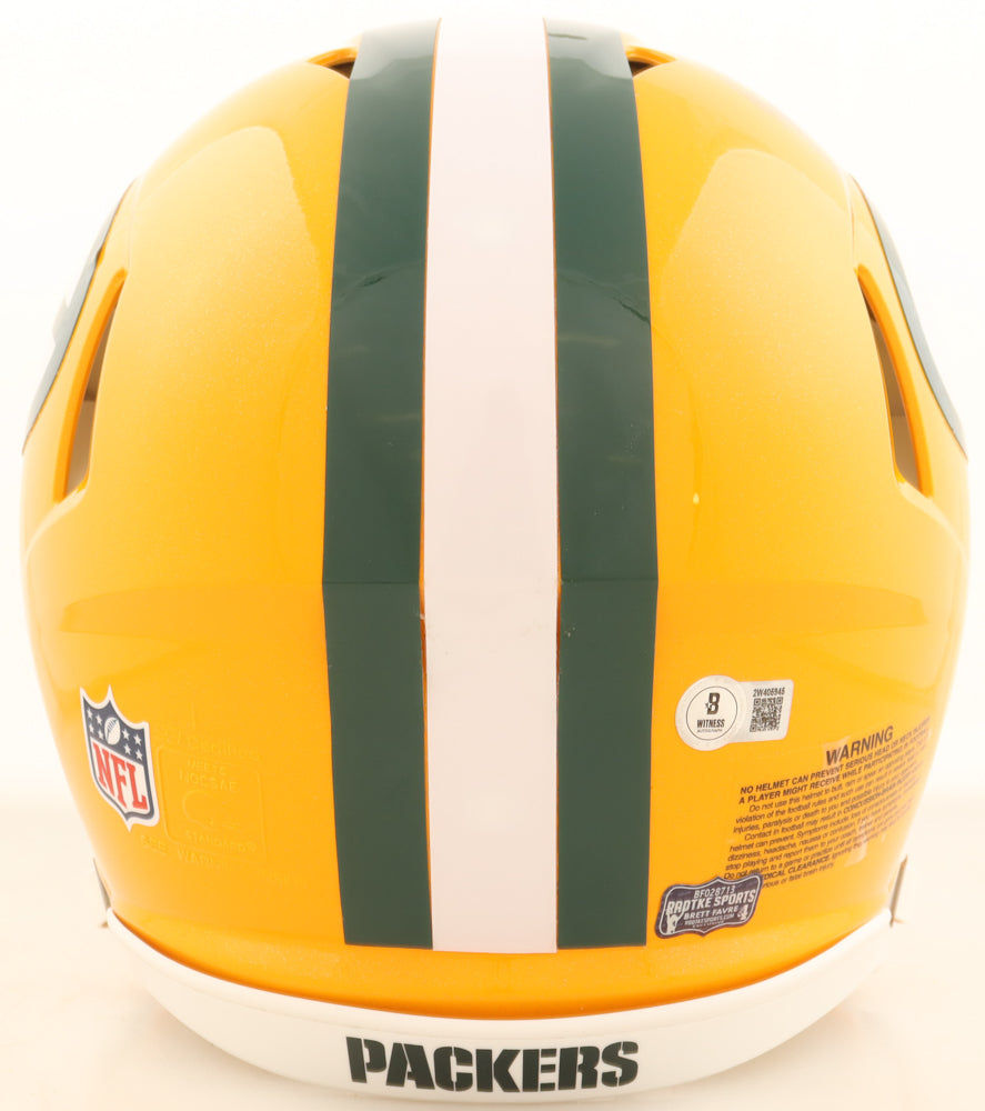 Brett Favre Signed Packers Full-Size Authentic On-Field Speed Helmet (Beckett) Beckett Witnessed