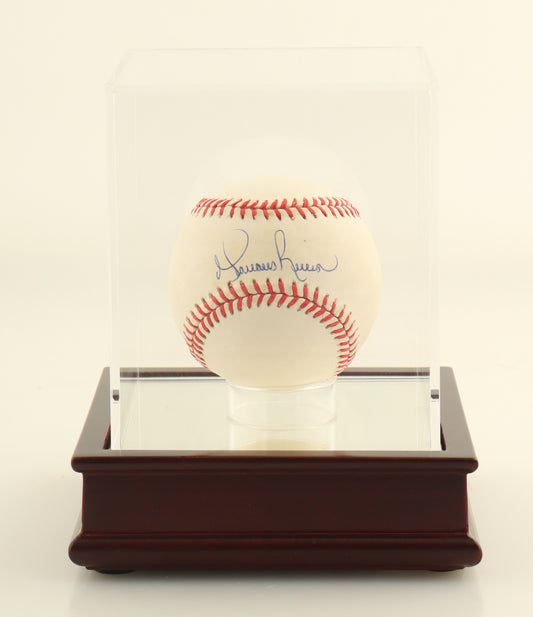 Mariano Rivera Signed OAL Baseball With Wood Base Display Case (PSA)