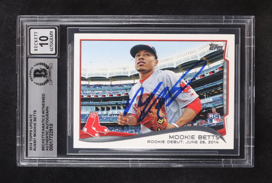 Mookie Betts Signed 2014 Topps Update #US301 RC (BGS | Autograph Graded BGS 10) Rookie Card | Autograph Graded BGS 10 | Beckett/Fanatics Witnessed