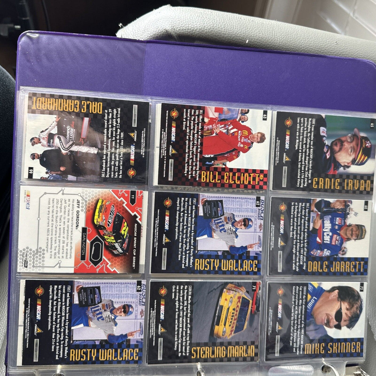 Set of 9 Pinnacle Pro Set NASCAR Marx Trading Cards (Set 4876)