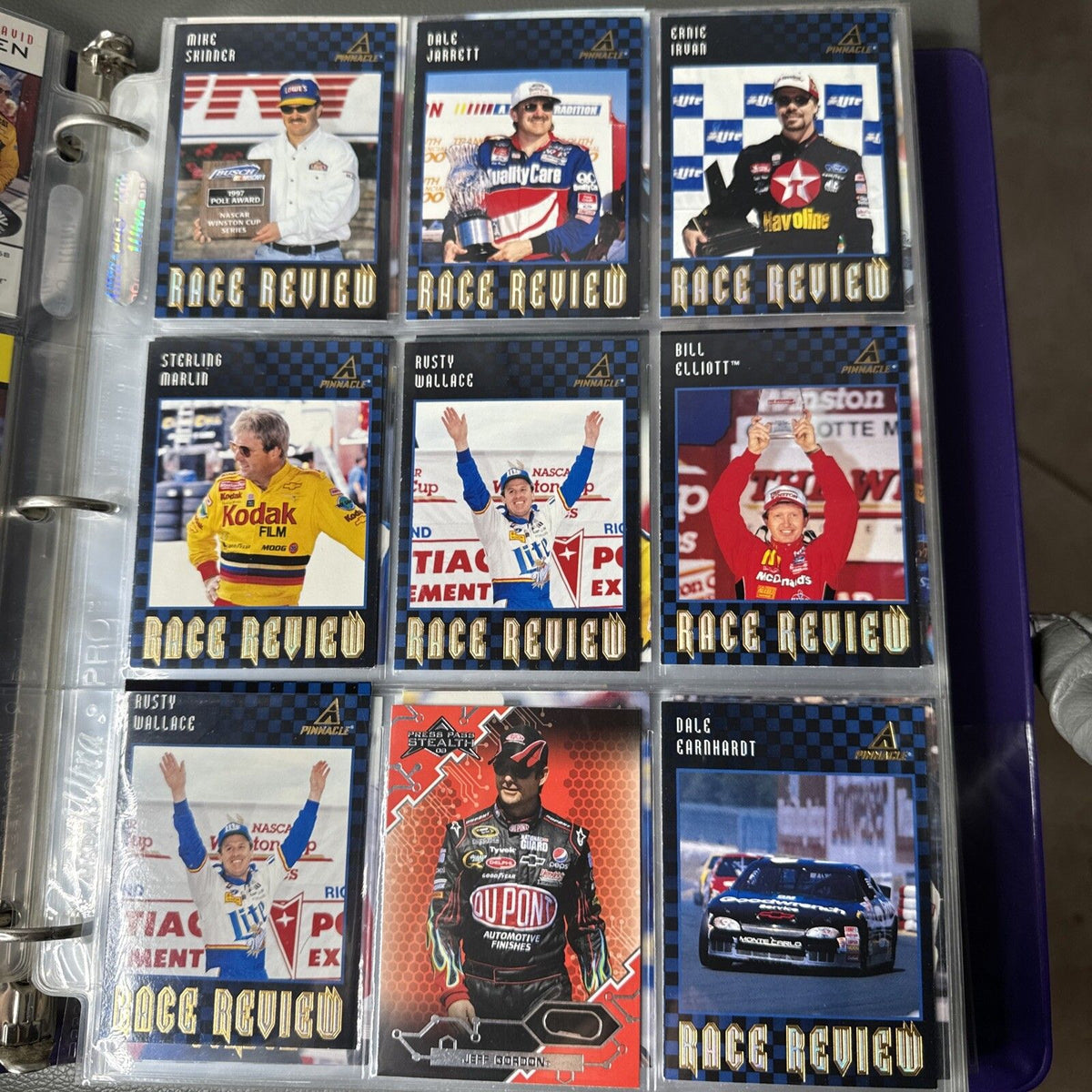 Set of 9 Pinnacle Pro Set NASCAR Marx Trading Cards (Set 4876)