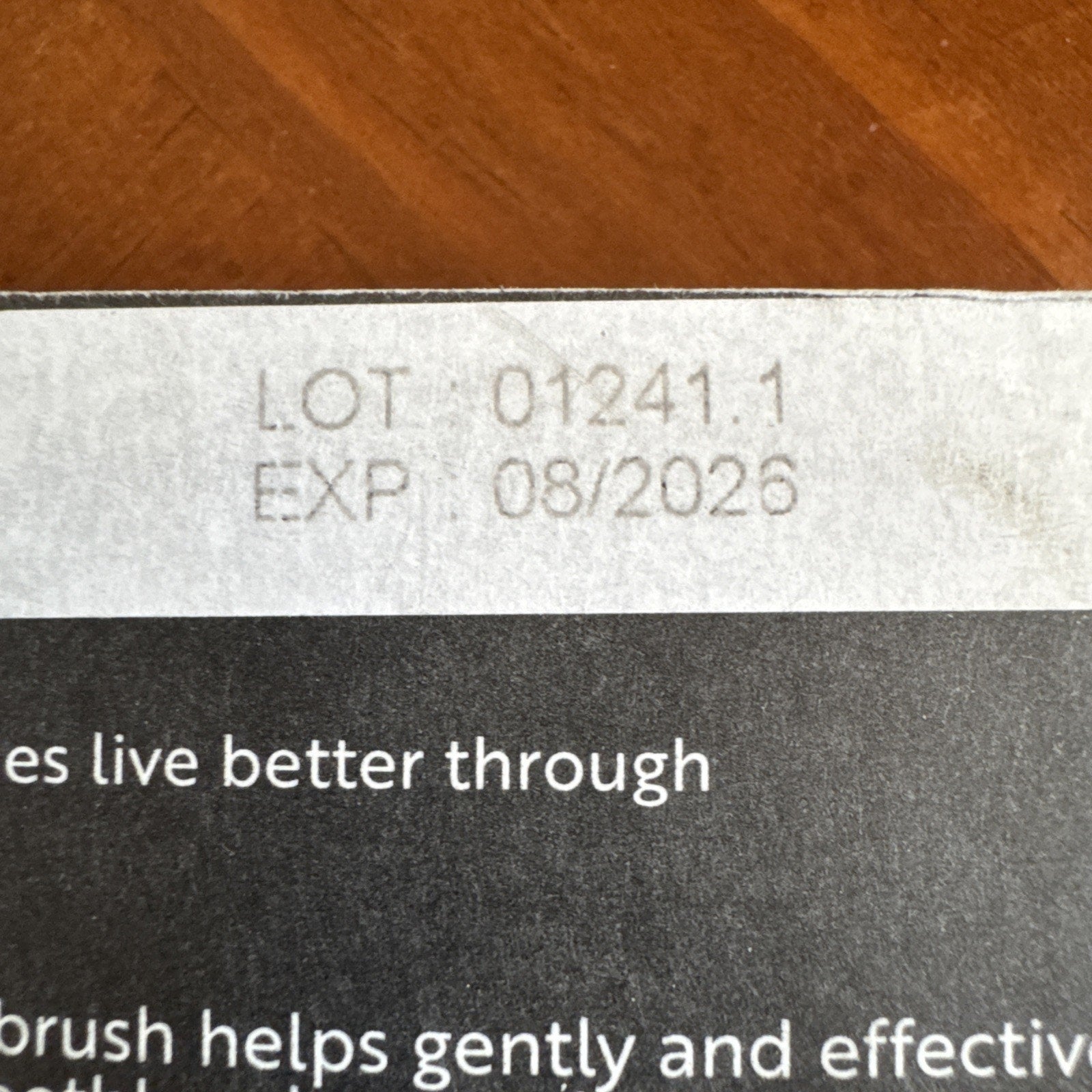 Dr. Fresh Travel Kit packaging close-up showing lot number 01241.1 and expiration date 08/2026 text details