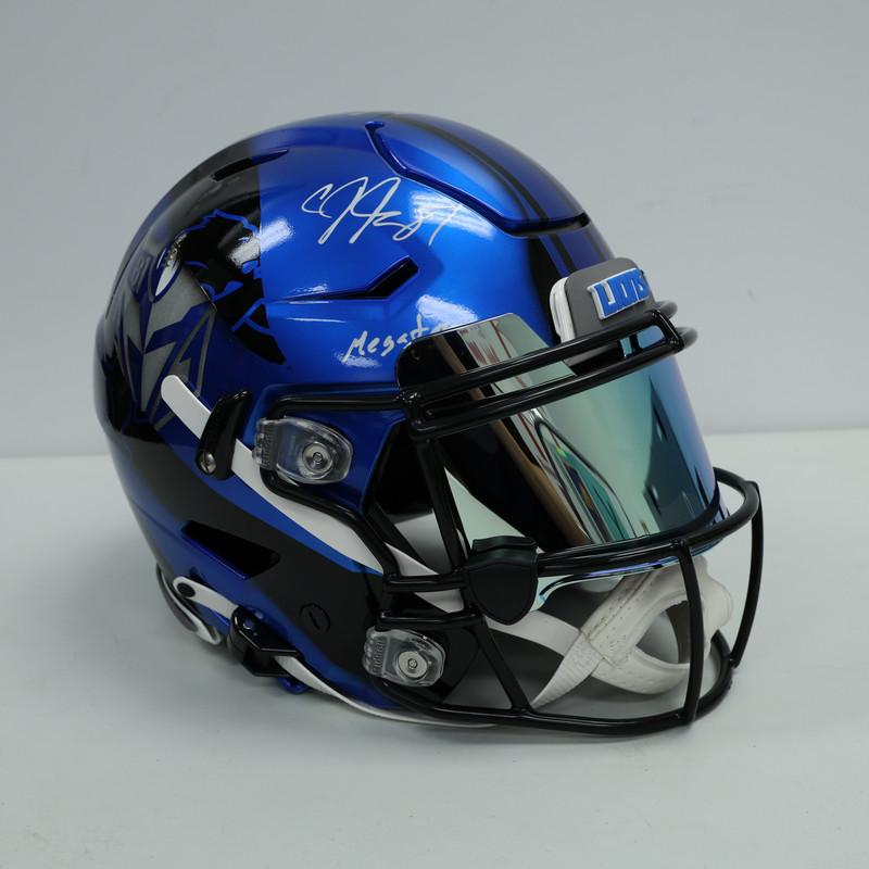 Calvin Johnson autographed Detroit Lions SpeedFlex helmet with custom paint and "Megatron" inscription
