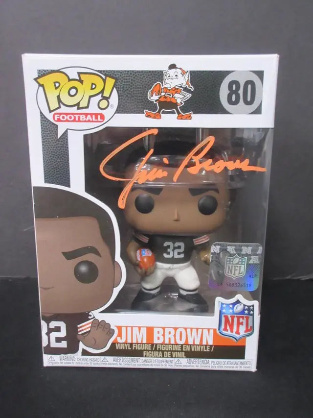 Jim Brown Signed Cleveland Browns  Funko Pop #80 Football Heritage COA 137429