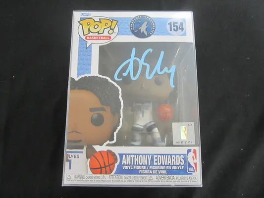 Anthony Edwards des Minnesota Timberwolves a signé une figurine Funko Pop autographiée PAAS COA 766