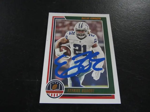 Ezekiel Elliott Signed Trading Card NFL Panini FSG COA