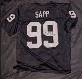 Warren Sapp Signed Autographed Black Custom Jersey With Fivestar Grading COA