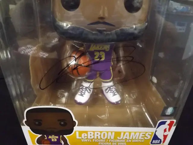 LEBRON JAMES SIGNED JUMBO LAKERS FUNKO 98 COA