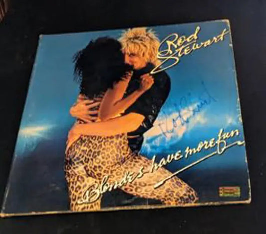 Rod Stewart autographed album Blondes have more fun  with coa