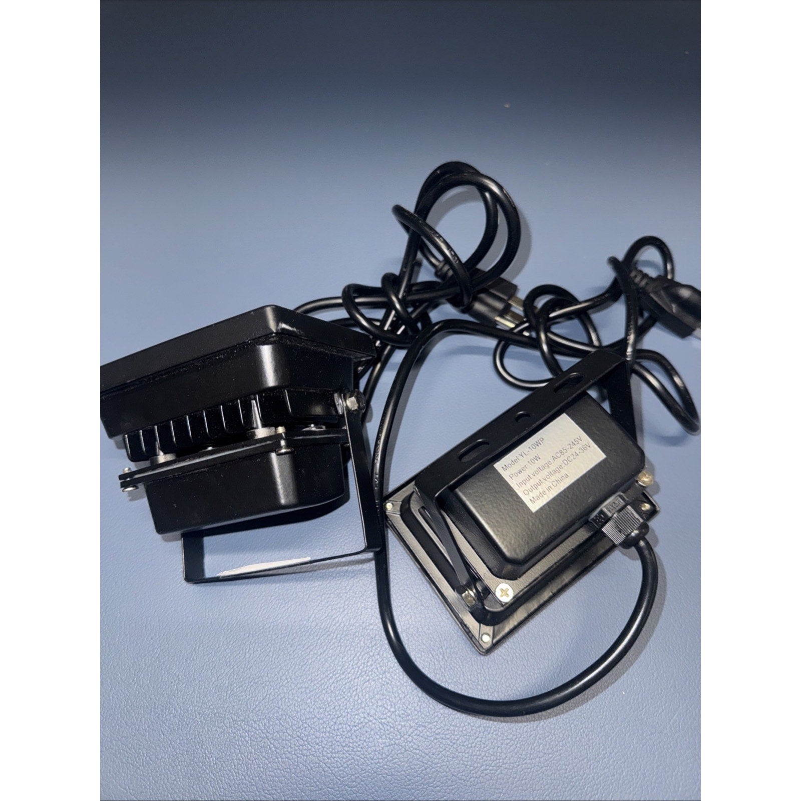 Set of 2 YQL-FLUV-10 black purple LED floodlights with cords for DJ disco outdoor blacklight effects