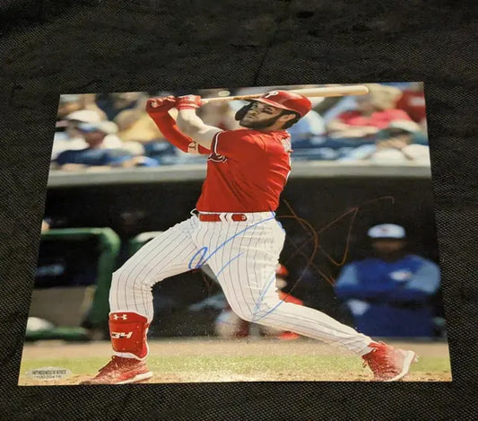 A Bryce Harper Philadelphia Phillies Rare Signed Autographed 8x10 Photo with COA