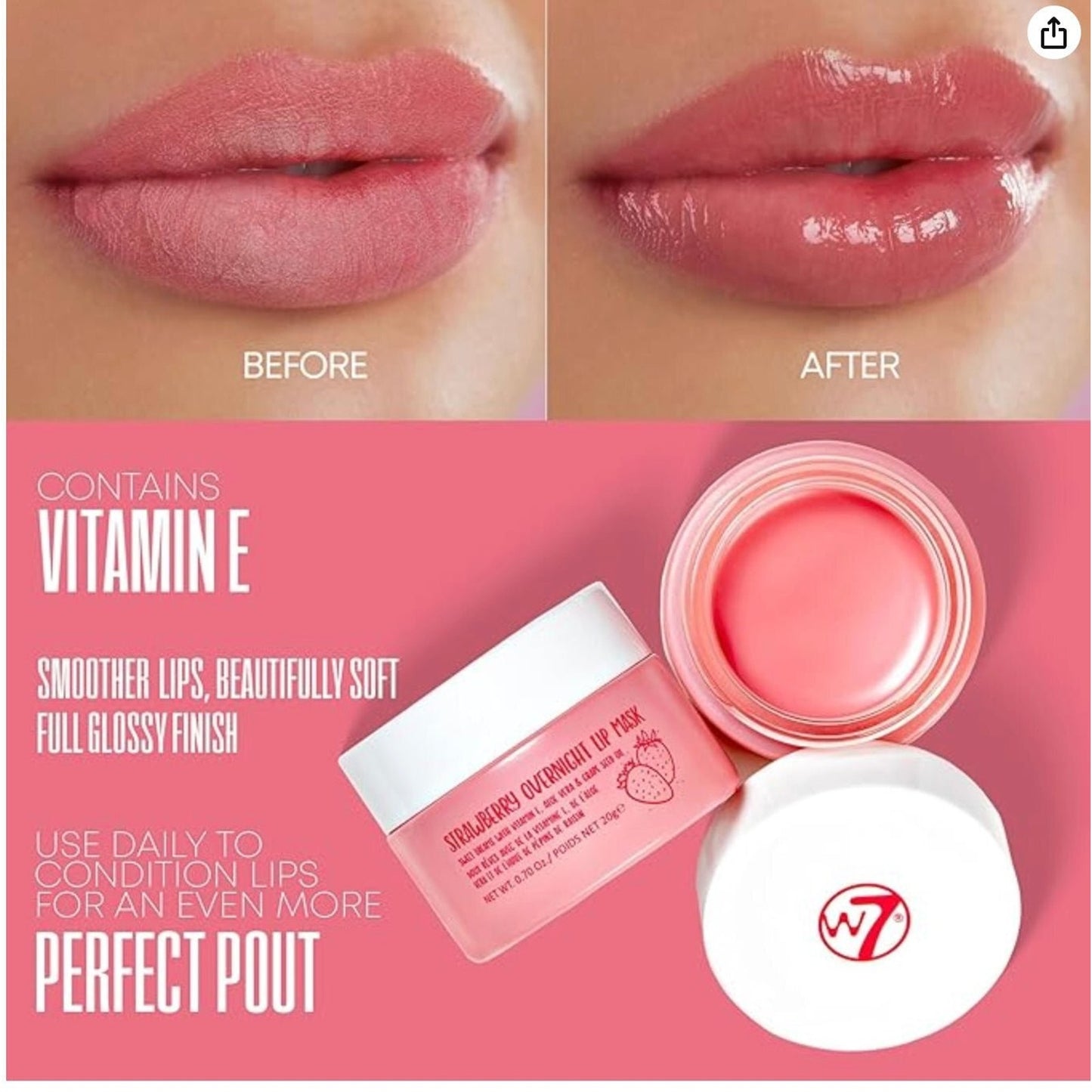 W7 Sweet Dreams Overnight Strawberry Lip Mask — Image 2