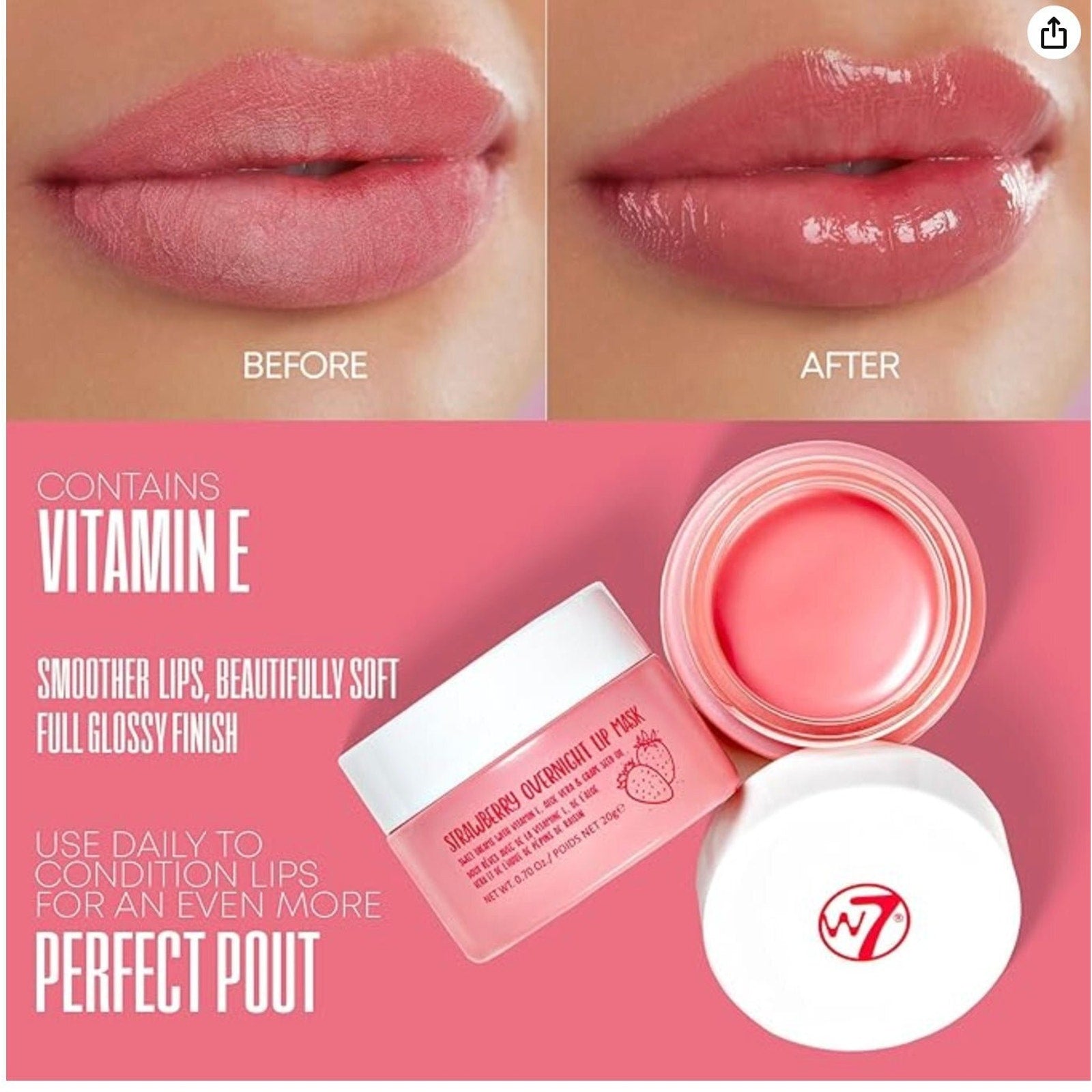 W7 Sweet Dreams Overnight Strawberry Lip Mask — Image 2