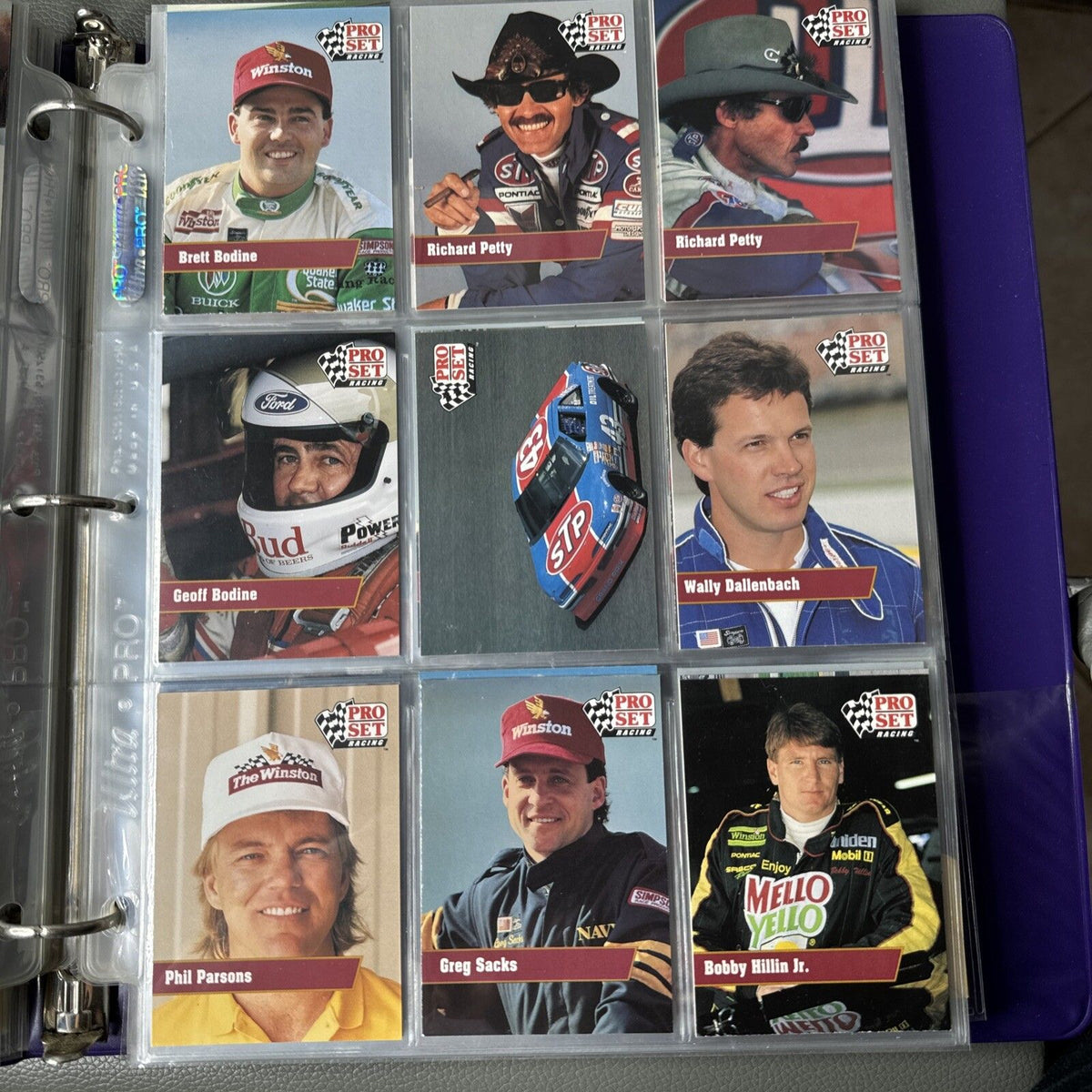Set of 9 Pinnacle Pro Set NASCAR Marx Trading Cards (Set 702B)