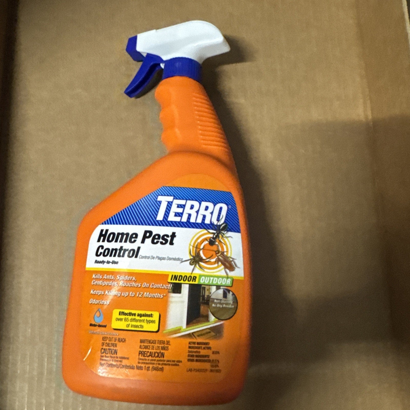 Terro T3400-32 Home Pest Control 32 oz orange spray bottle for indoor and outdoor insect killing