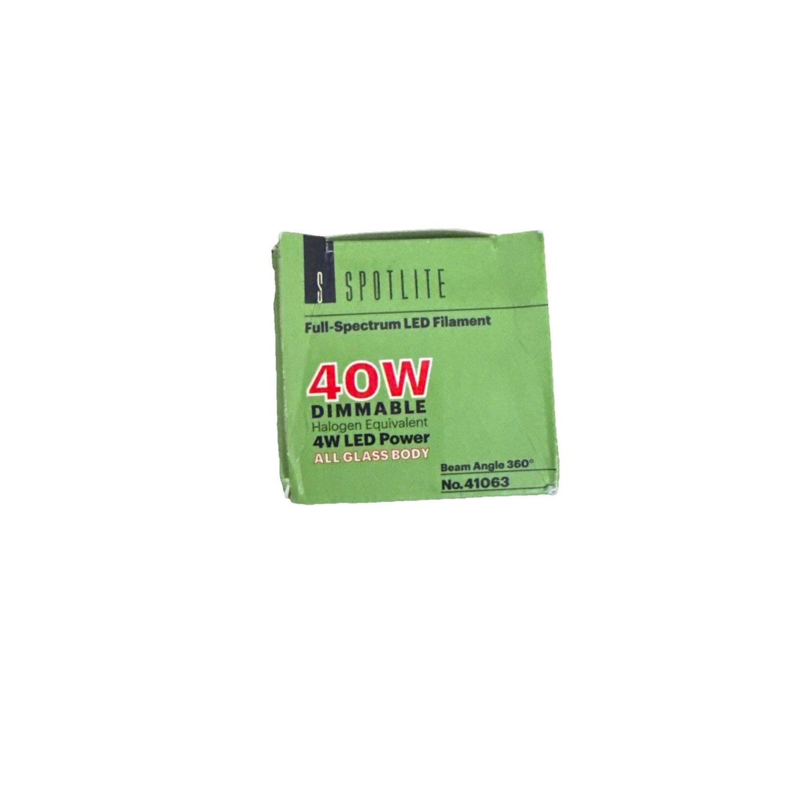 S Spotlite Full-Spectrum LED Filament Candle Bulb 40W halogen equivalent 4W dimmable with 360° beam angle