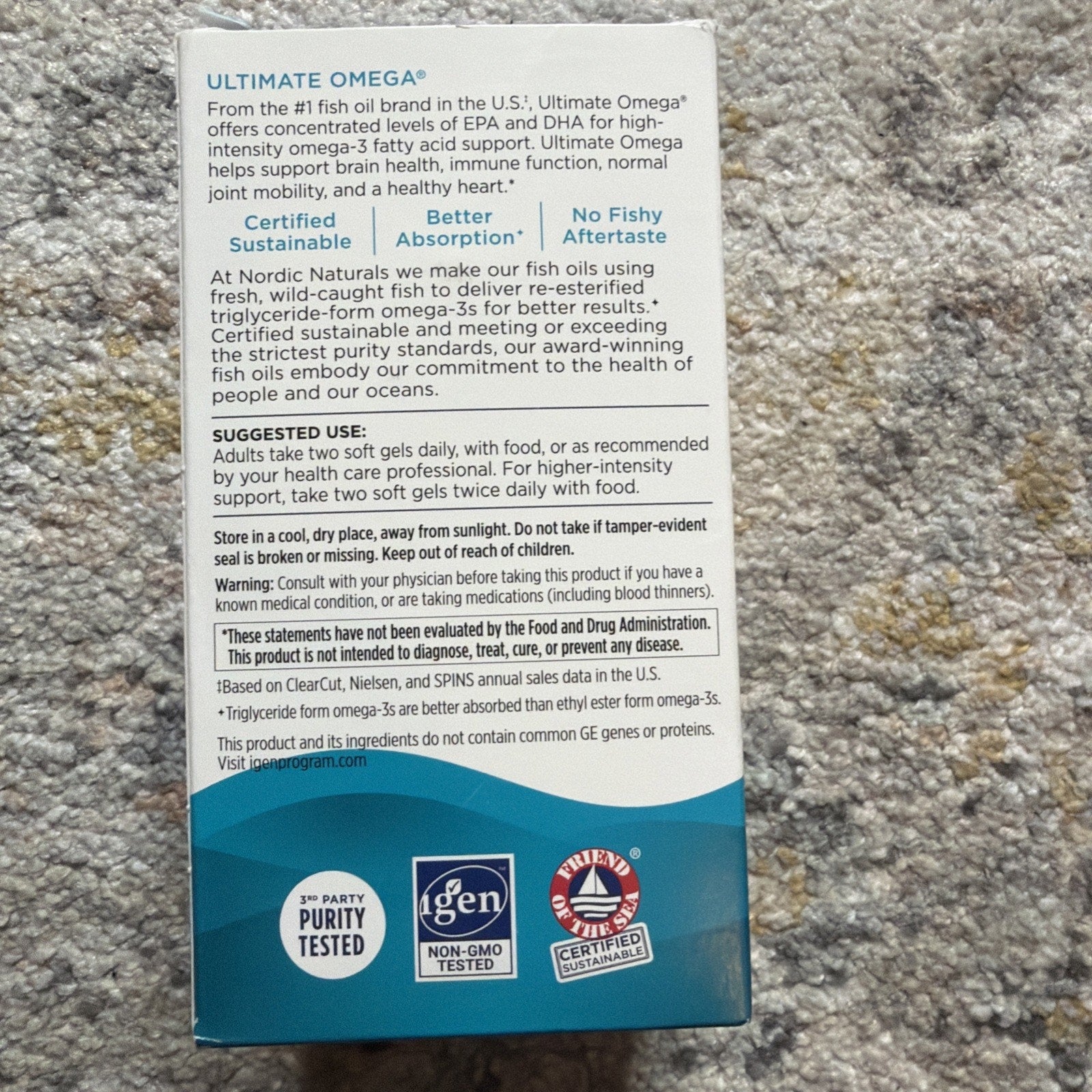 Nordic Naturals Ultimate Omega 3 - 1280 mg 180 Softgels Lemon Flavor Exp 10/2027