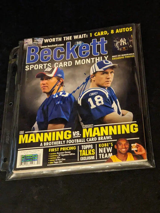 Eli Manning Autographed Price Guide Magazine with coa