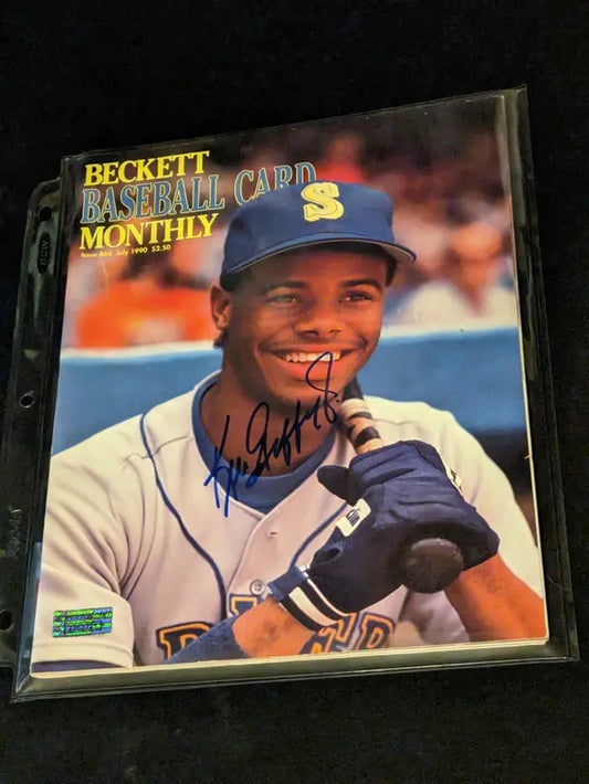 Ken Griffey Jr autographed beckett magazine with coa