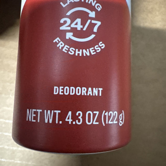 Old Spice XL Dry Spray Aluminum Free Fiji deodorant bottle showing 4.3 oz size and 24/7 lasting freshness logo