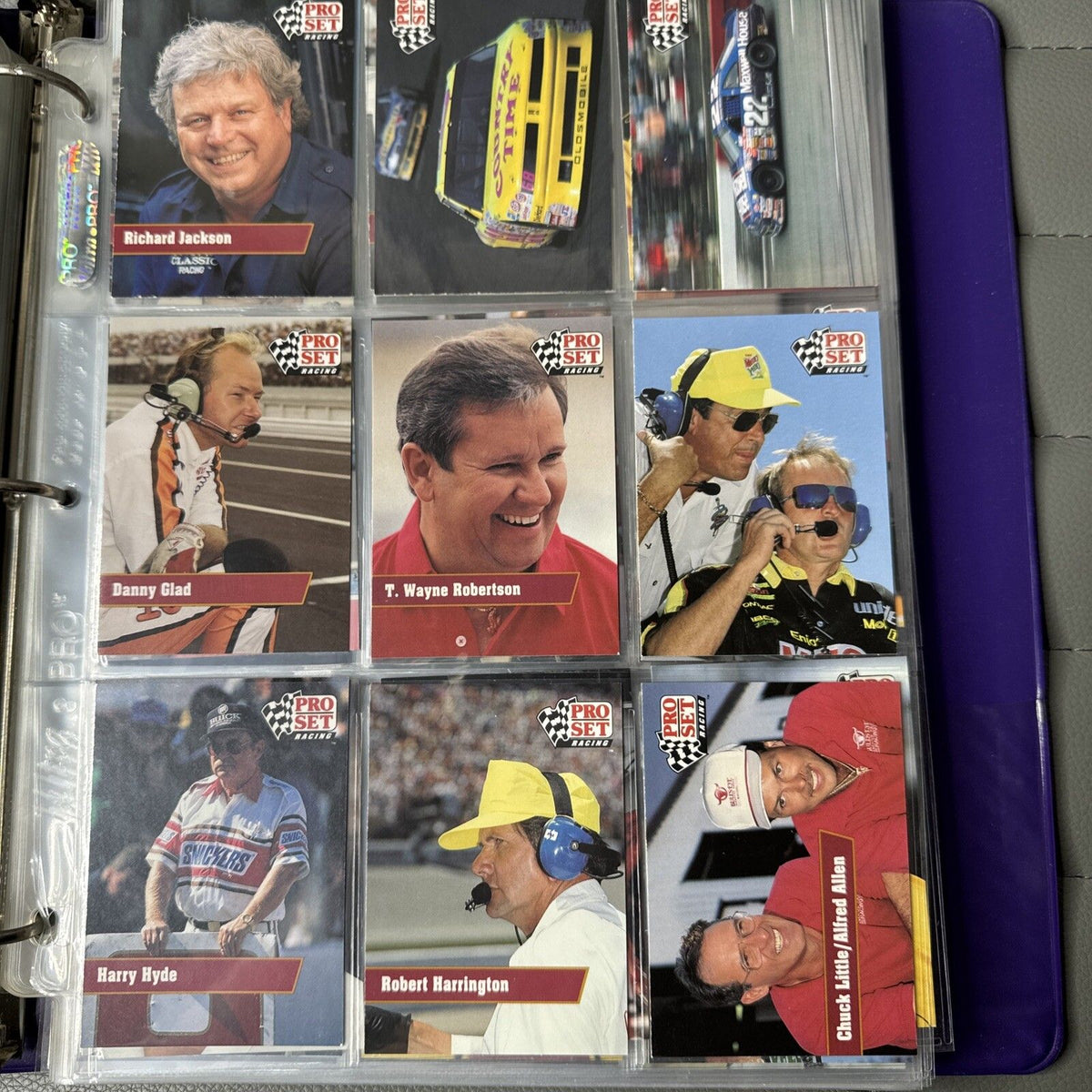 Set of 9 Pinnacle Pro Set NASCAR Marx Trading Cards (Set 71FD)