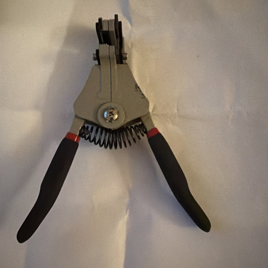 Electrical Wire Stripper Tool Type B with black and red handles and metal body for stripping electrical wires
