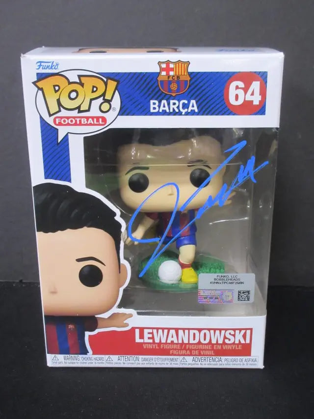 ROBERT LEWANDOWSKI #64 BARCELONA SIGNED FUNKO POP COA