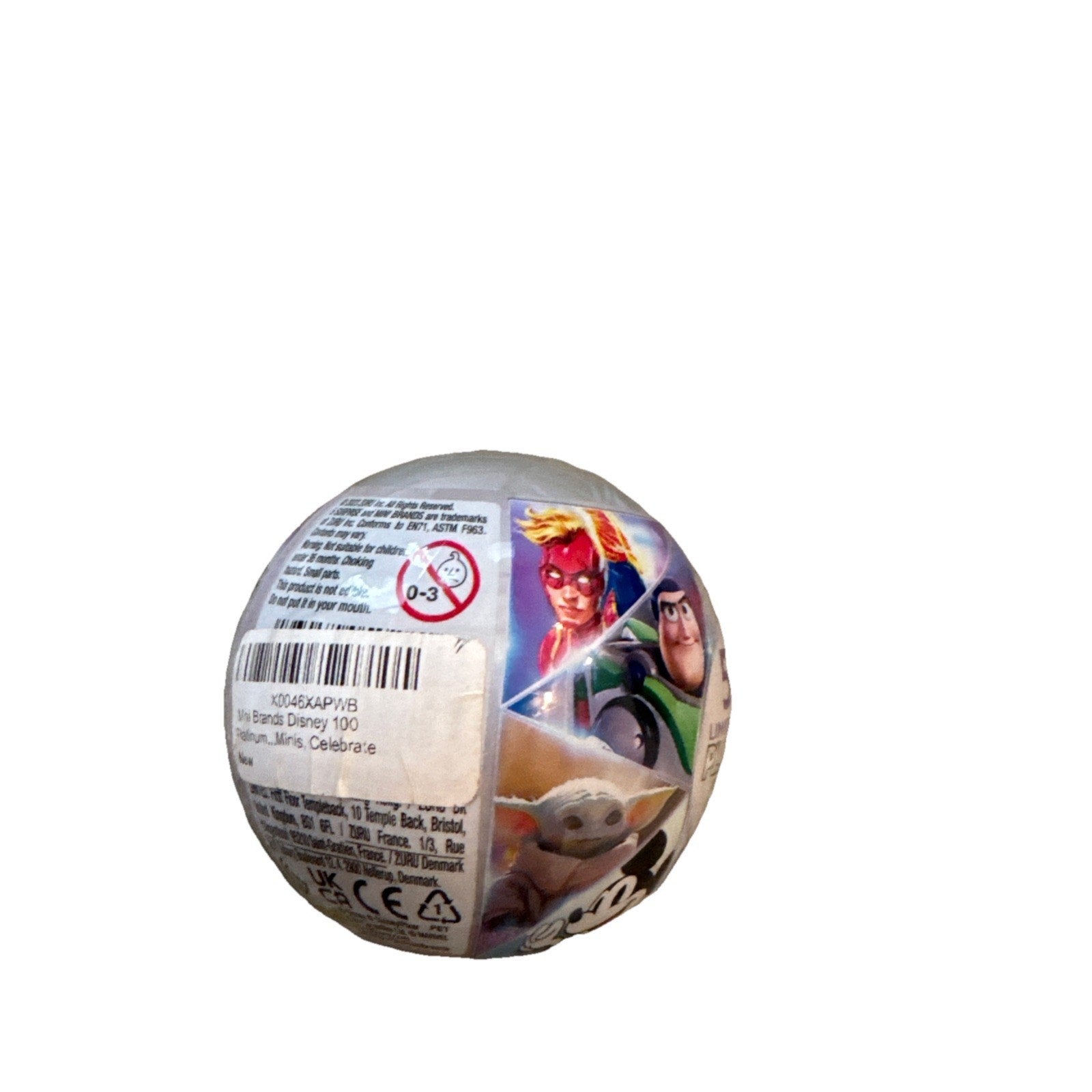 Mini Brands Disney 100 Platinum Mystery Pack Orb sealed collectible featuring Disney characters from multiple franchises