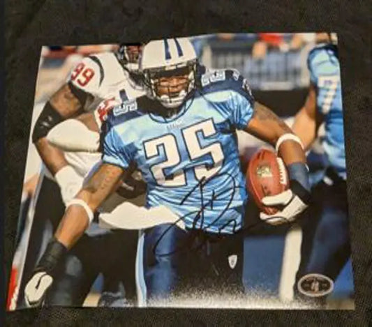 Lendale White autographed Tennessee Titans 8x10 photo with coa sticker