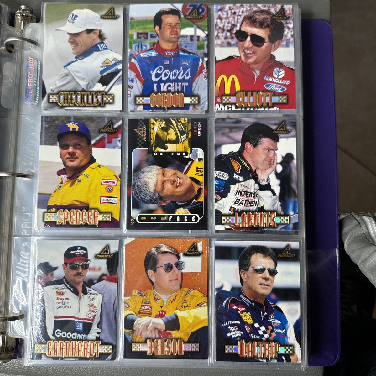 Set of 9 Pinnacle Pro Set NASCAR Marx Trading Cards (Set C86C)