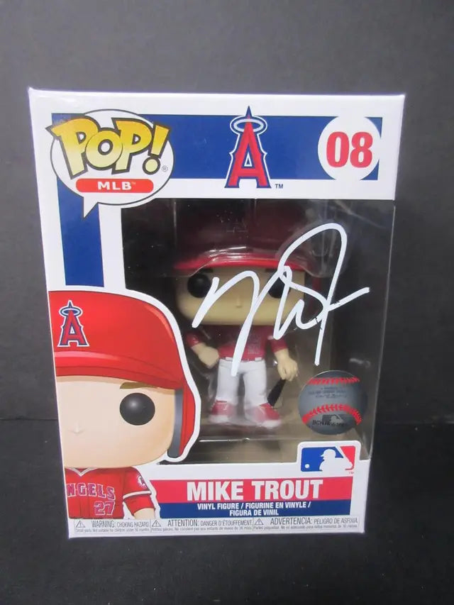 Angels Mike Trout Signed Angels Funko Pop 08 MLB W/Coa