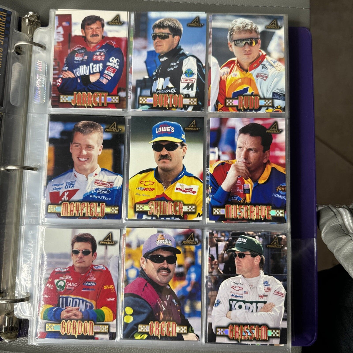 Set of 9 Pinnacle Pro Set NASCAR Marx Trading Cards (Set C774)