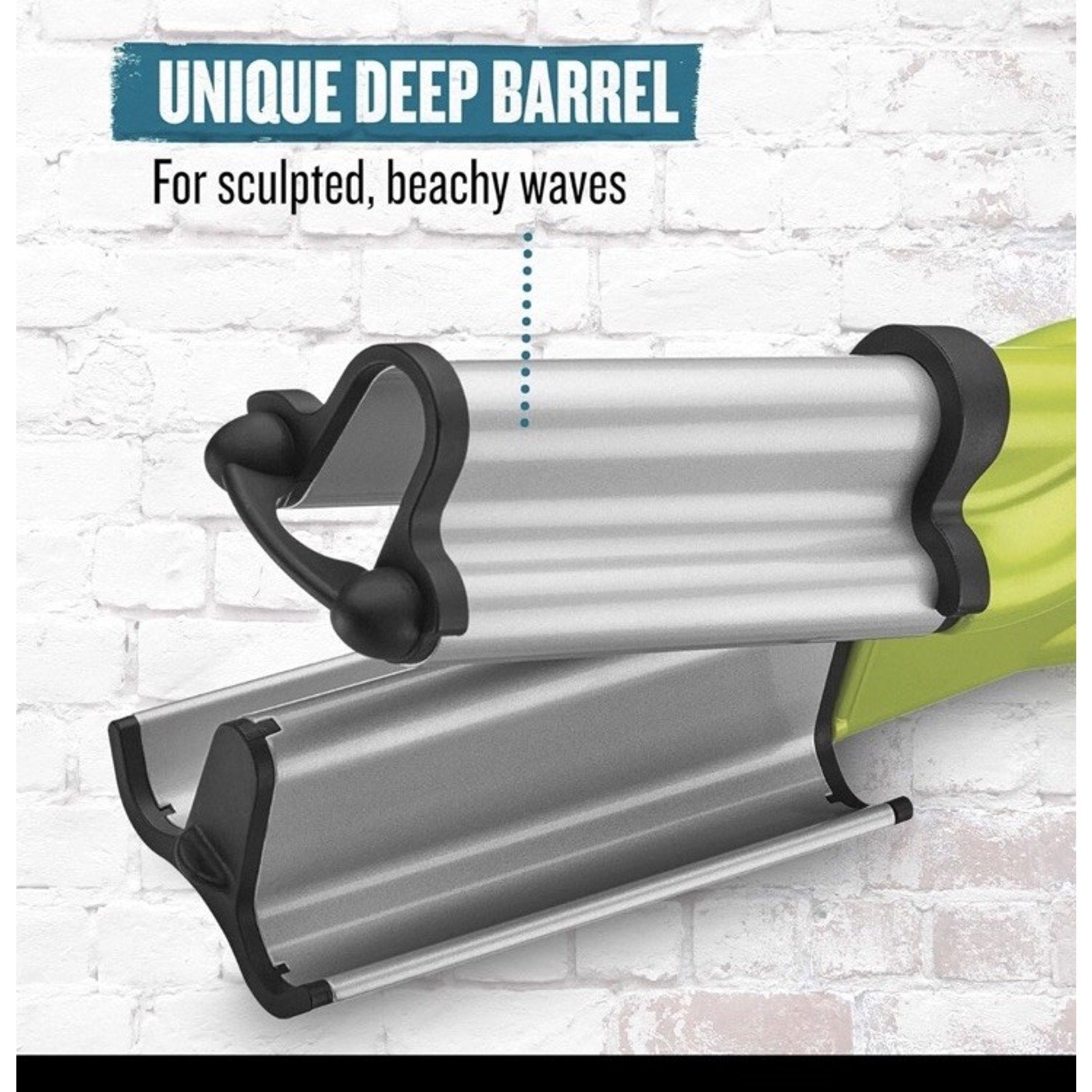 Bed Head Wave Artist deep waver with unique deep barrel design for sculpted, beachy waves in green color