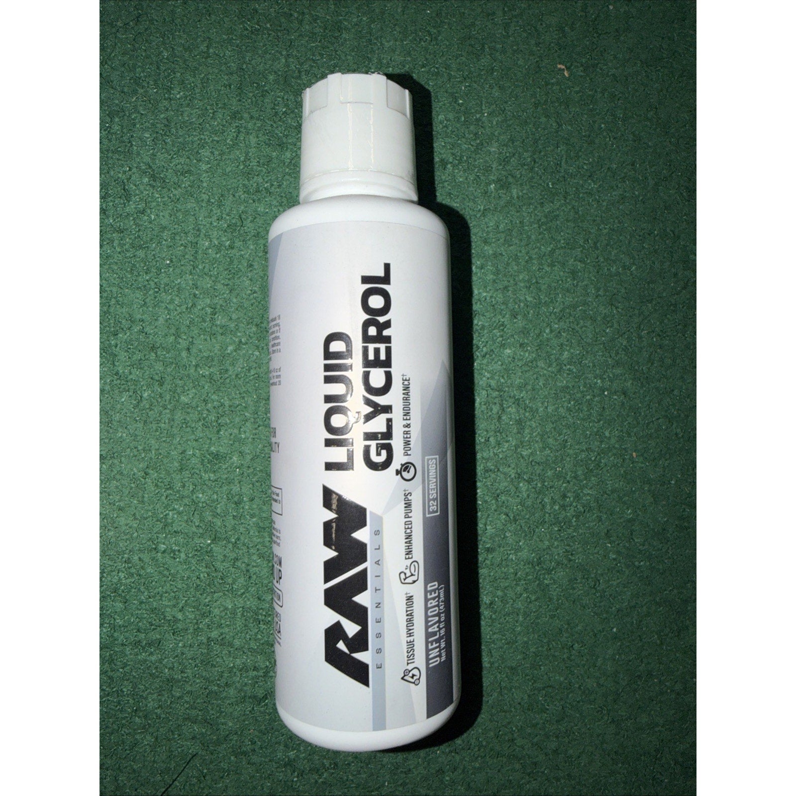 White plastic bottle labeled 