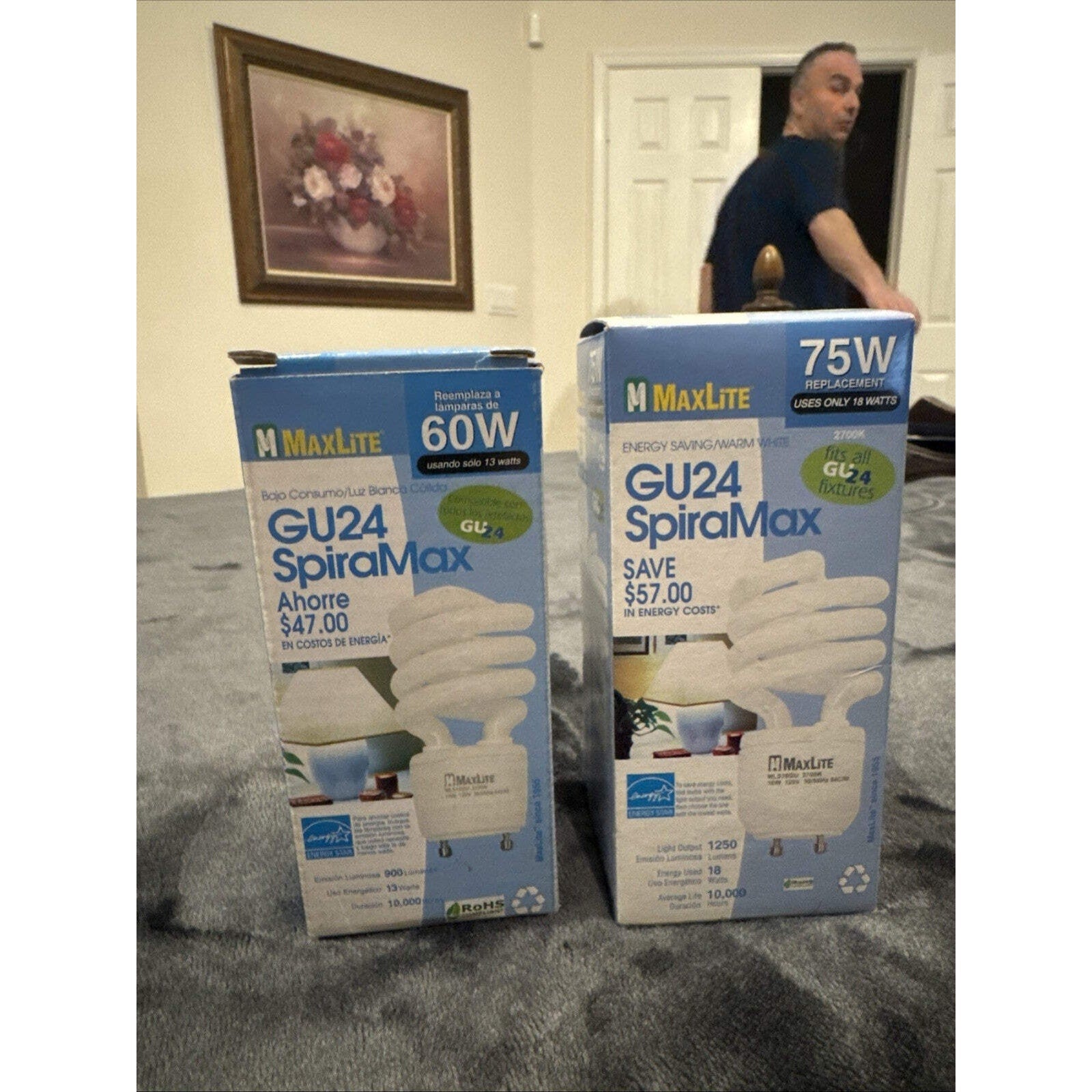 MaxLite SpiralMax GU24 13W CFL Bulb MLS13GUWW 60W Eq 900lm 2700K, 2-Pack — Image 3