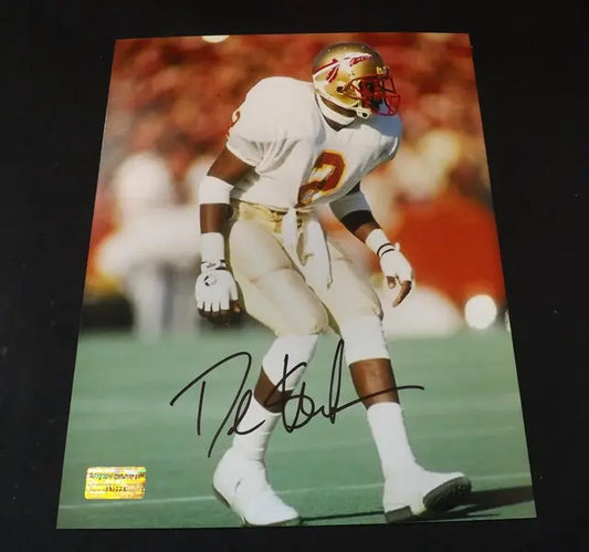 DEION SANDERS SIGNED 8X10 PHOTO SEMINOLES COA