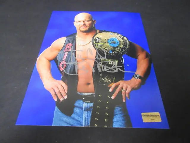 Stone Cold Steve Austin Signed 8x10 Photo EUA COA WWE Hall of Famer