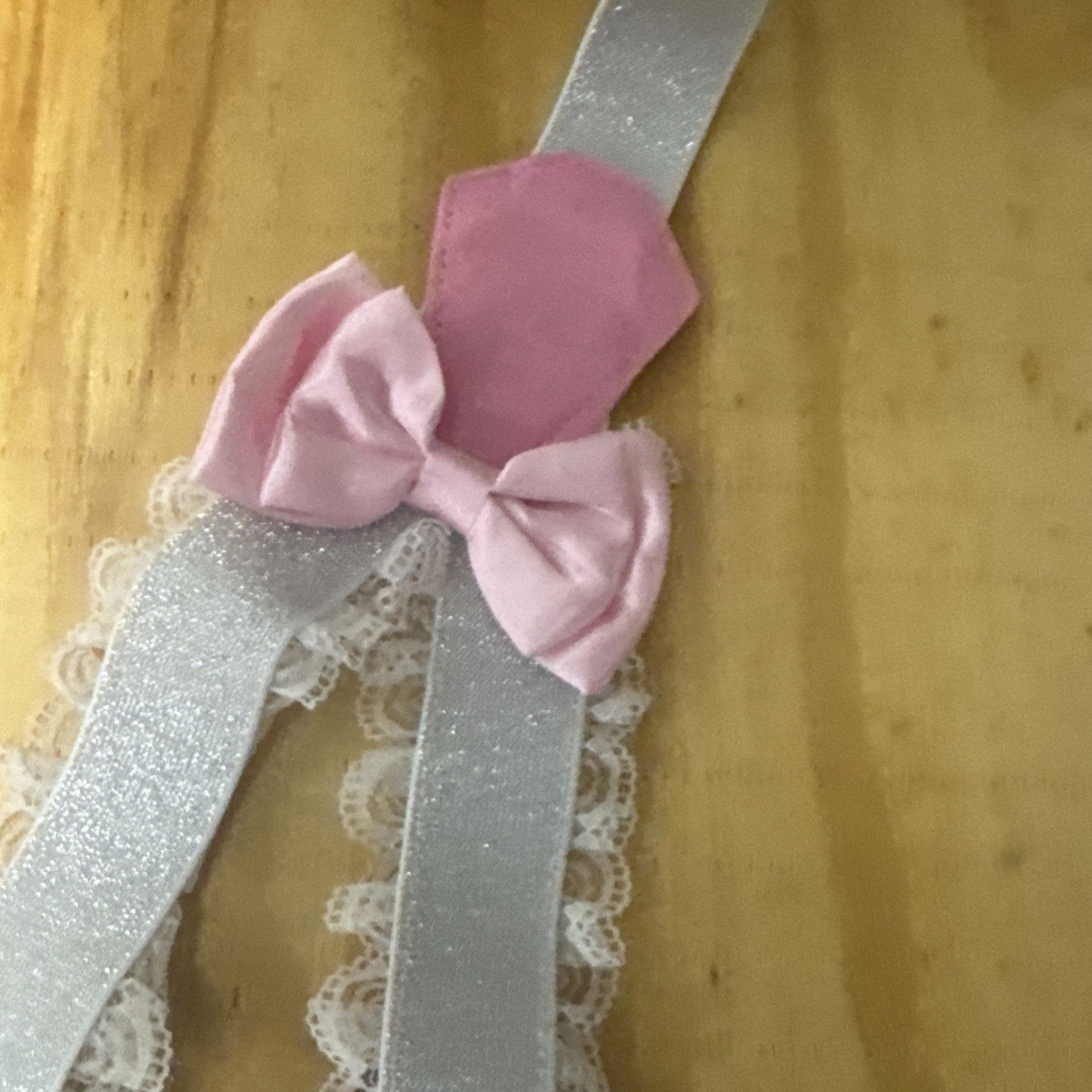 Bride future Mrs bachelorette party garter suspender with pink bow and white lace bridal shower accessory