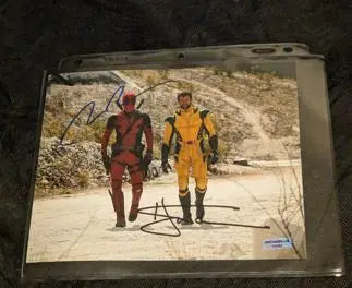 Ryan Reynolds & Hugh Jackman Deadpool  Wolverine autographed 8x10 photo with COA