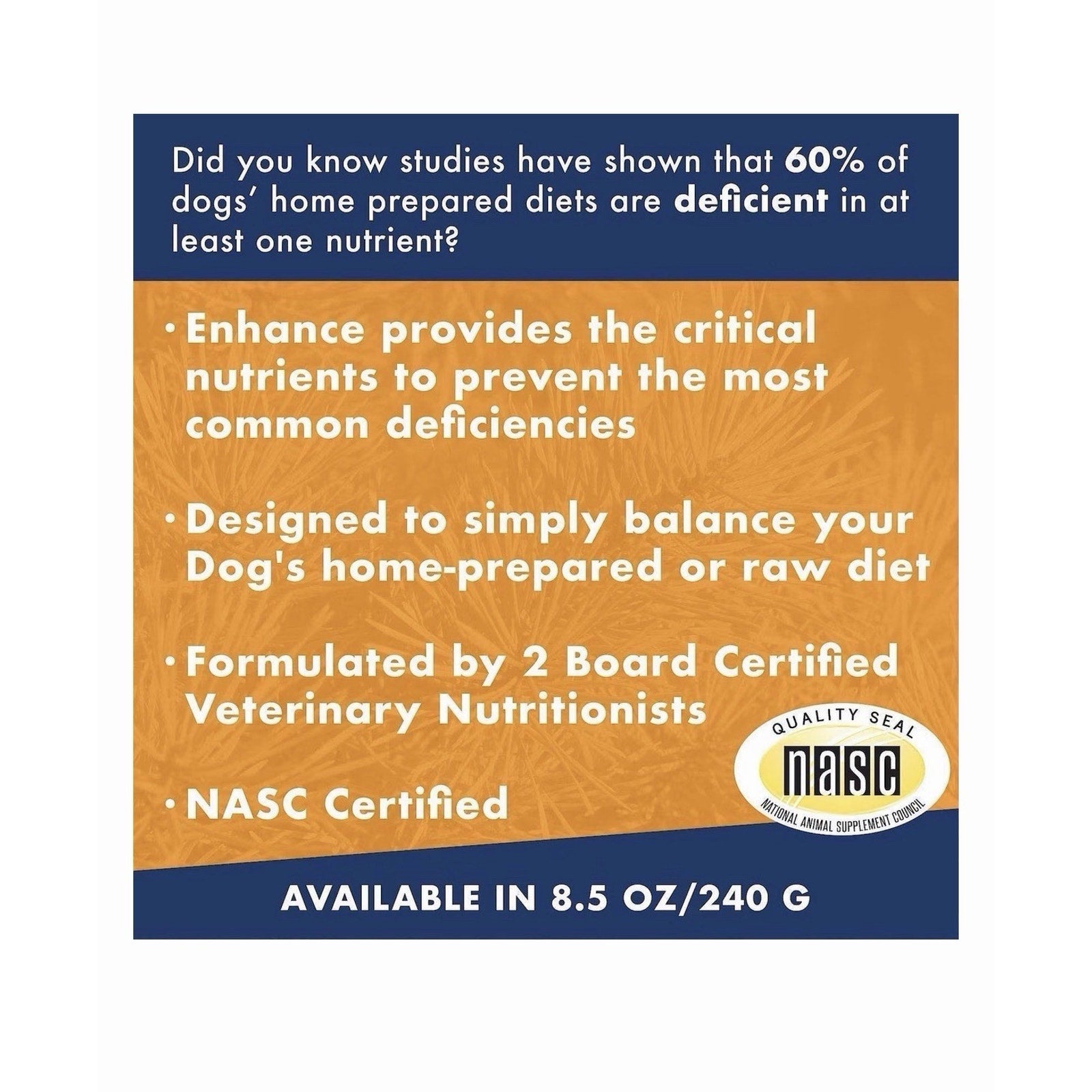 Annamaet Enhance Vitamin and Mineral Supplement for Dogs 8.5 oz jar Home Cook