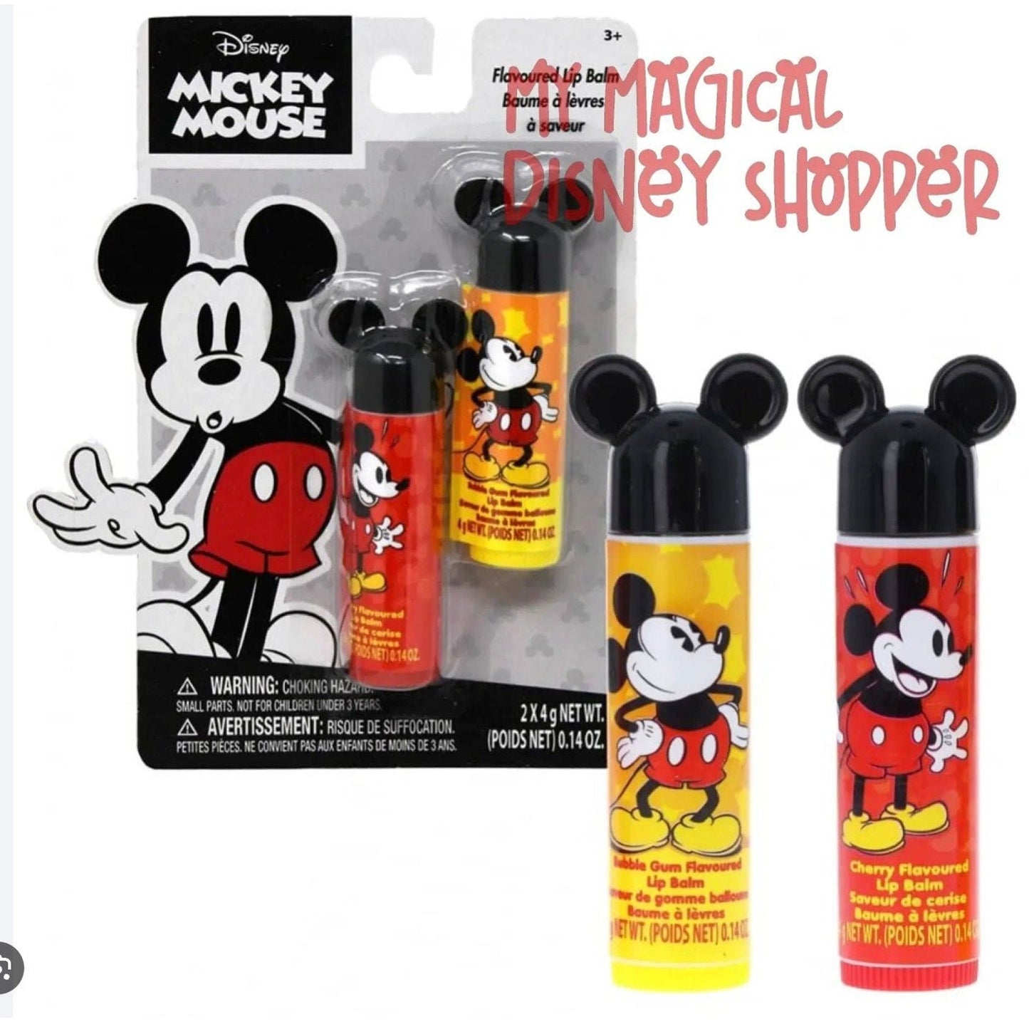 Mickey Mouse 2-piece flavored lip balm set, 12-pack